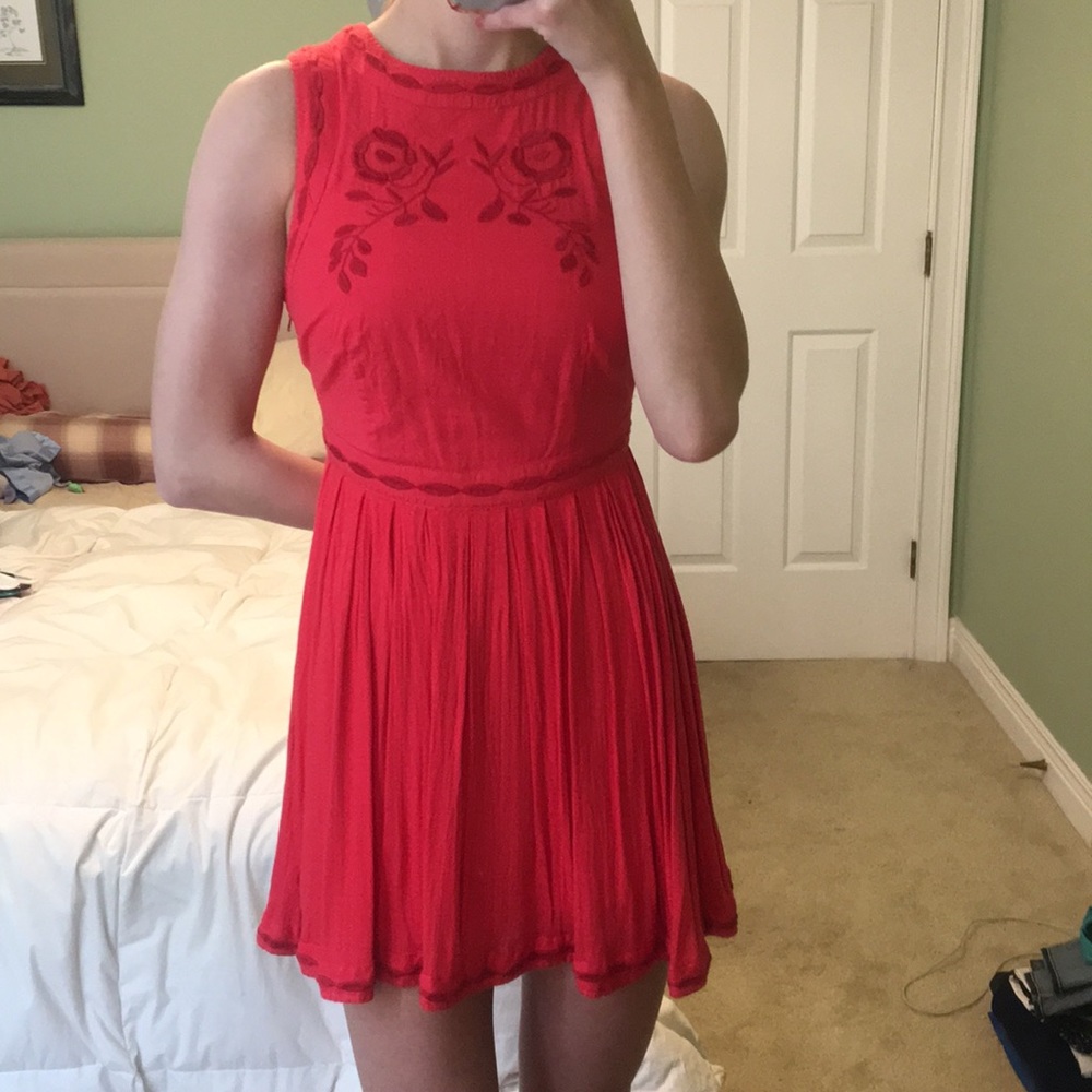 red free people dress